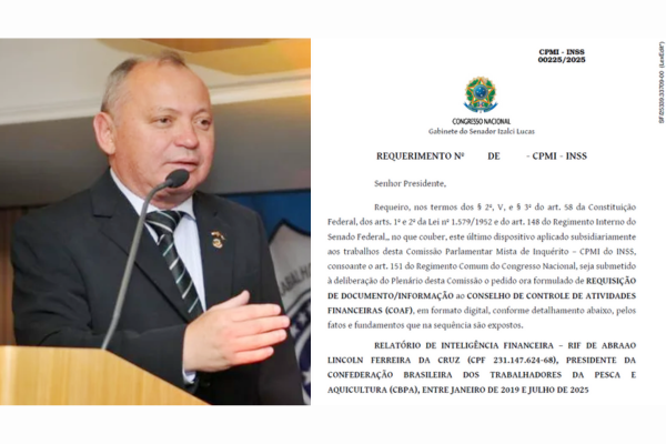 CPMI requer relatório financeiro de entidade presidida por Abraão Lincoln