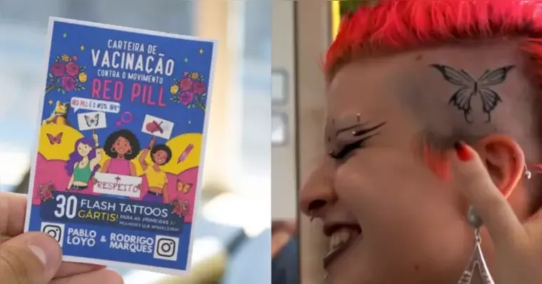 Em protesto, mulheres tatuam borboletas em ‘vacinação contra red pill’