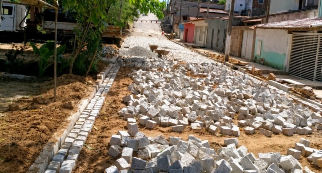 Rua Pantanal, em Neópolis, recebe obras de drenagem e pavimentação