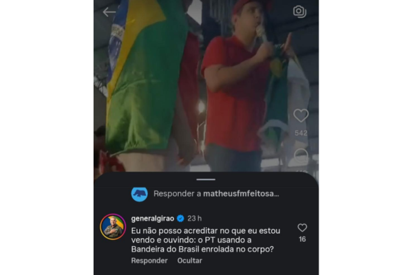 “A bandeira do Brasil é de quem defende o Brasil”, afirma Mineiro