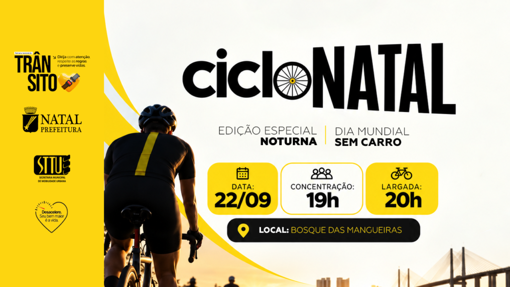 STTU promove edição noturna do CicloNatal no Dia Mundial Sem Carro